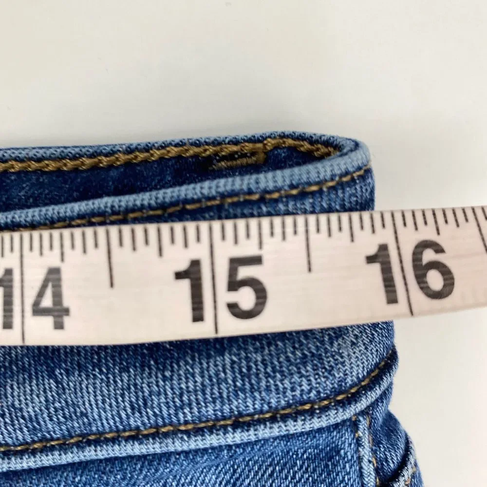 Anthropologie Level 99 Megan Jean Shorts Sz 30 Blue‎ Stretch Denim Cuffed - Picture 8 of 10
